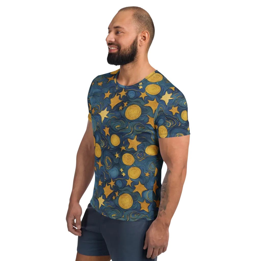 Gilded Galaxy on Men's Athletic T-Shirt — Left