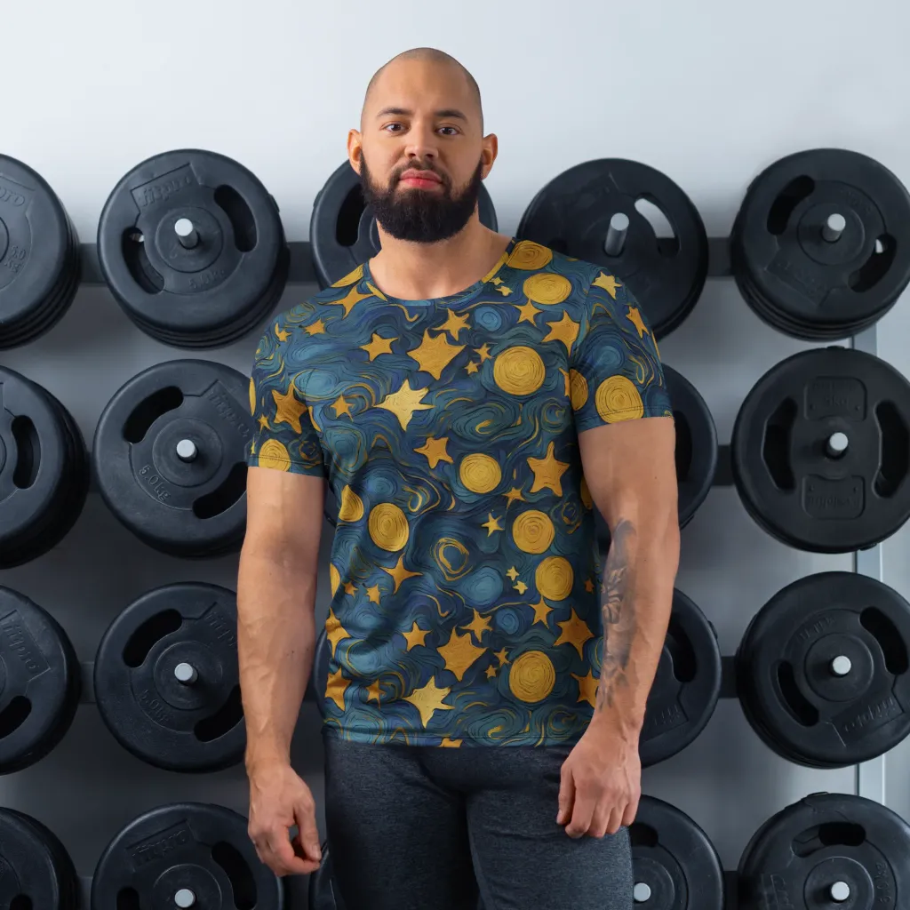Gilded Galaxy on Men's Athletic T-Shirt — Front