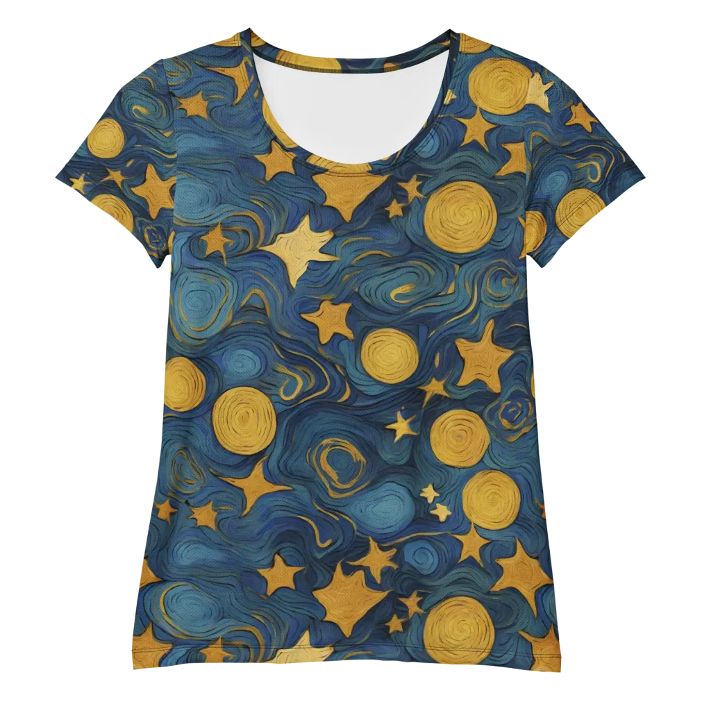 Gilded Galaxy on Women's Athletic T-Shirt — Front