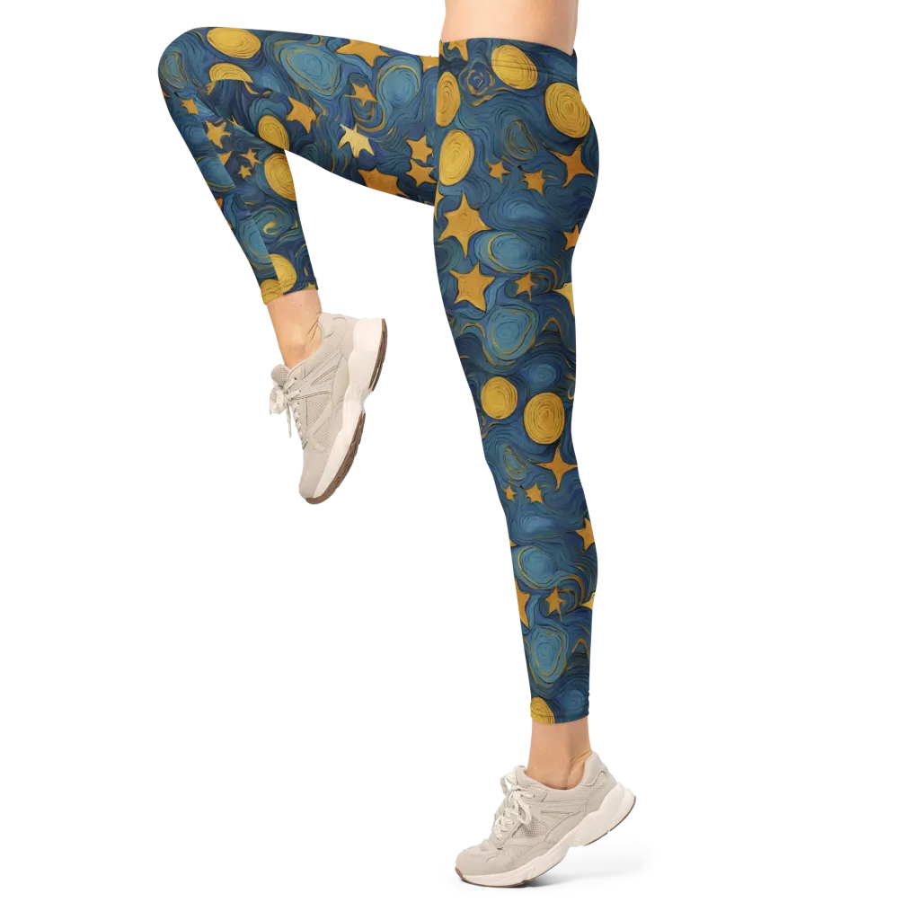 Gilded Galaxy on Leggings — Left