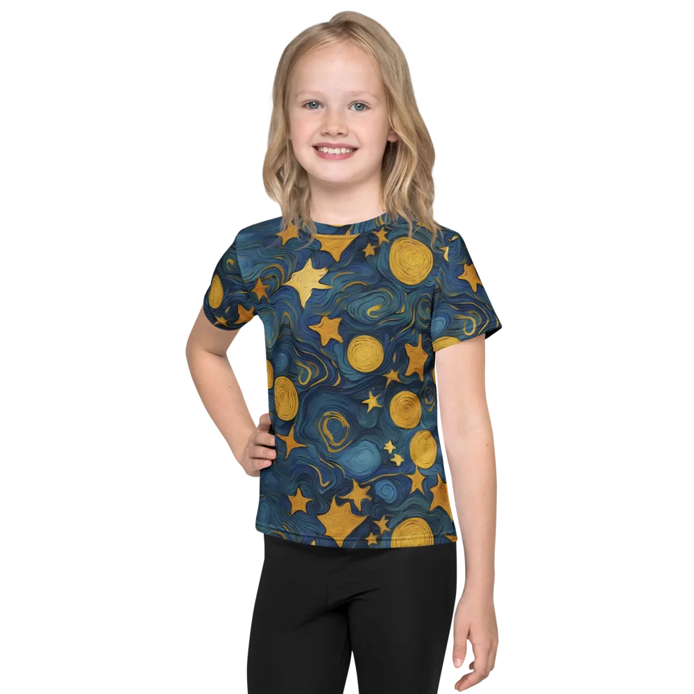 Gilded Galaxy on Kids Crew Neck T-Shirt — Front