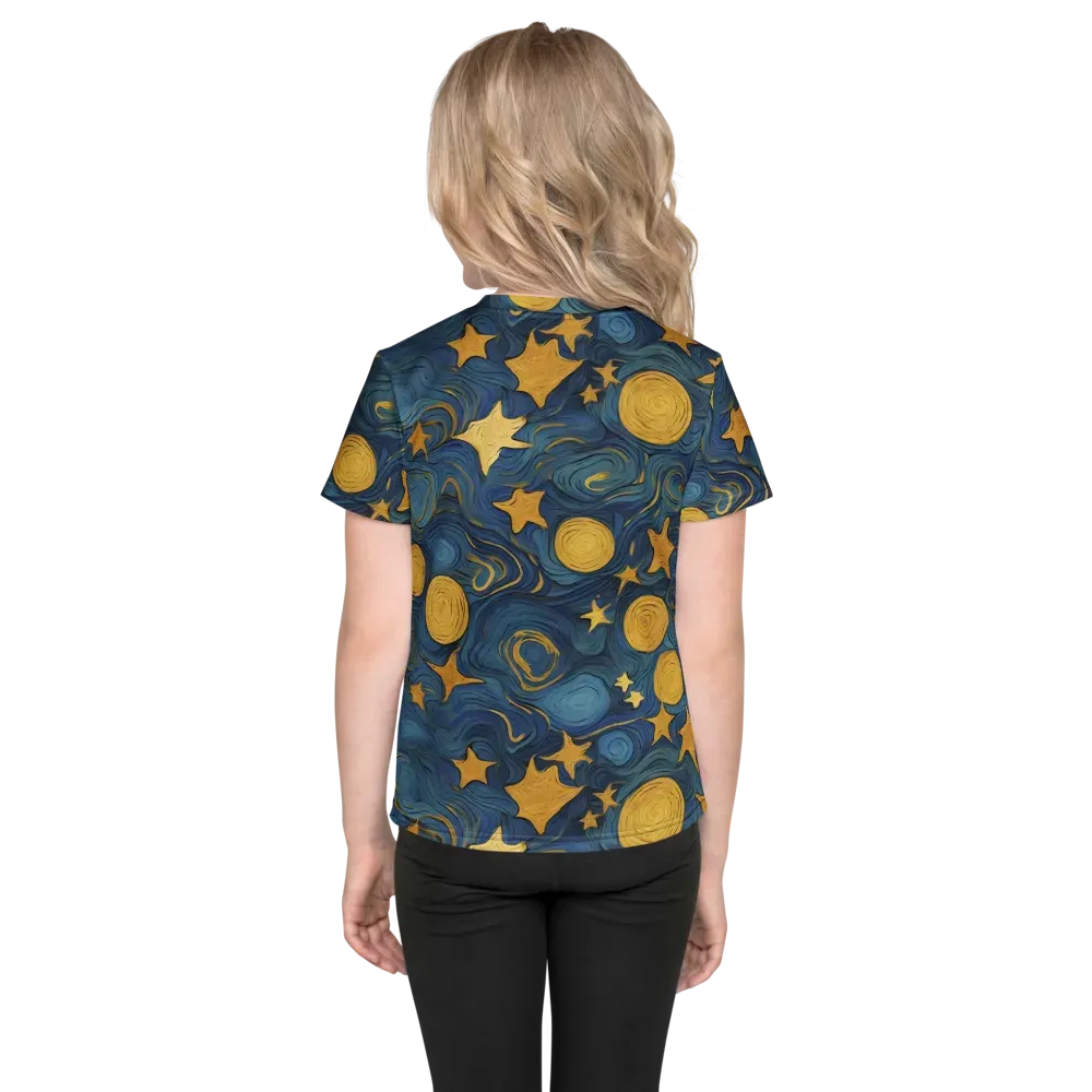 Gilded Galaxy on Kids Crew Neck T-Shirt — Back