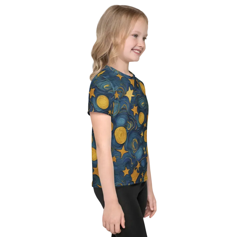 Gilded Galaxy on Kids Crew Neck T-Shirt — Right