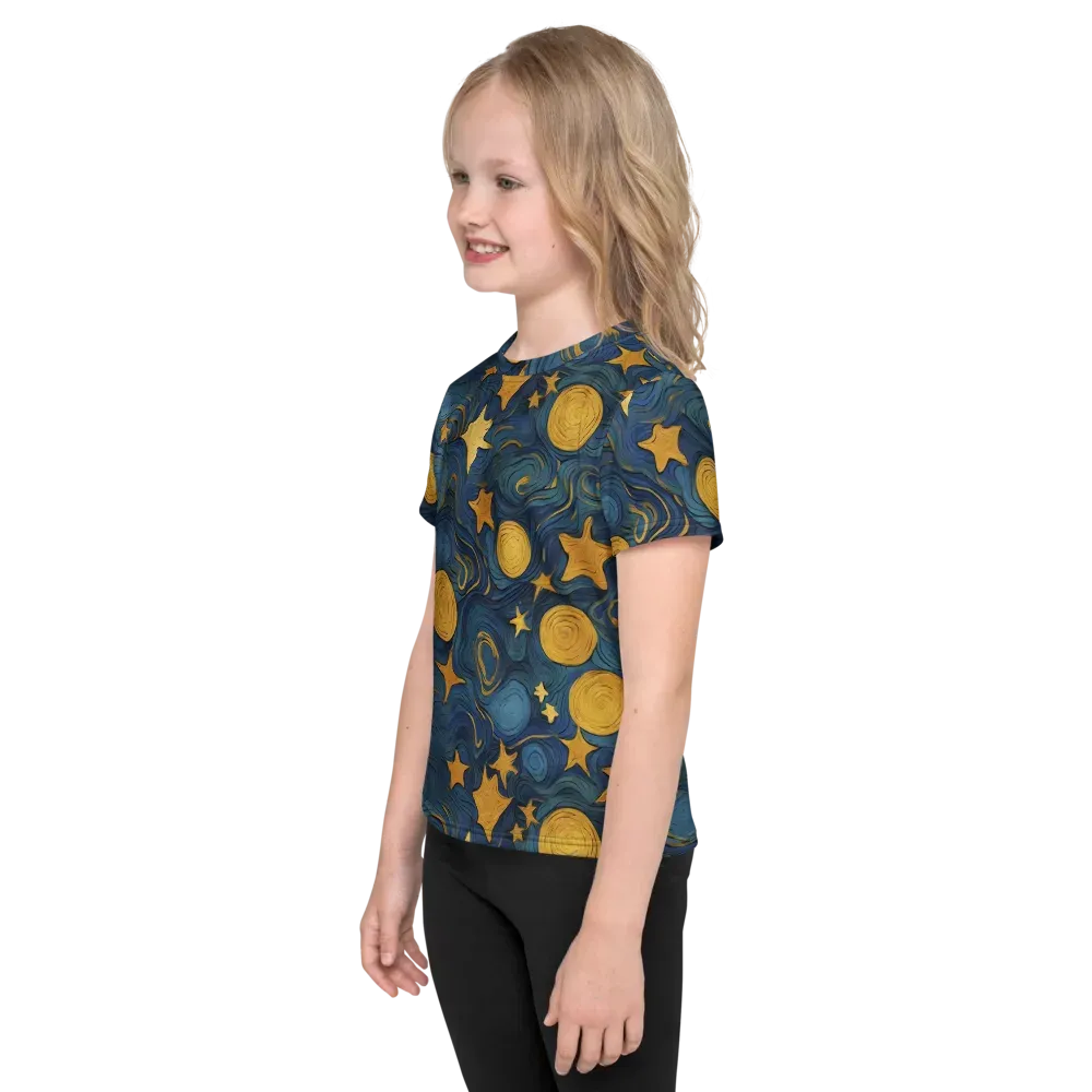 Gilded Galaxy on Kids Crew Neck T-Shirt — Left