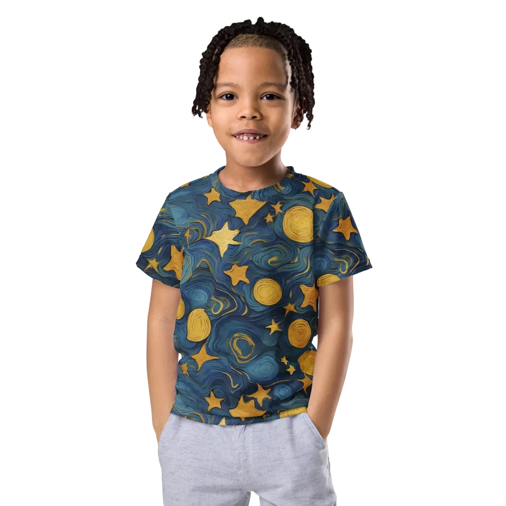 Gilded Galaxy on Kids Crew Neck T-Shirt — Front