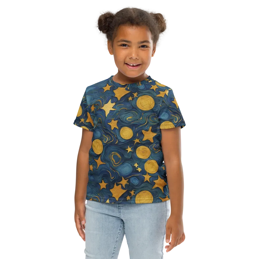 Gilded Galaxy on Kids Crew Neck T-Shirt — Front