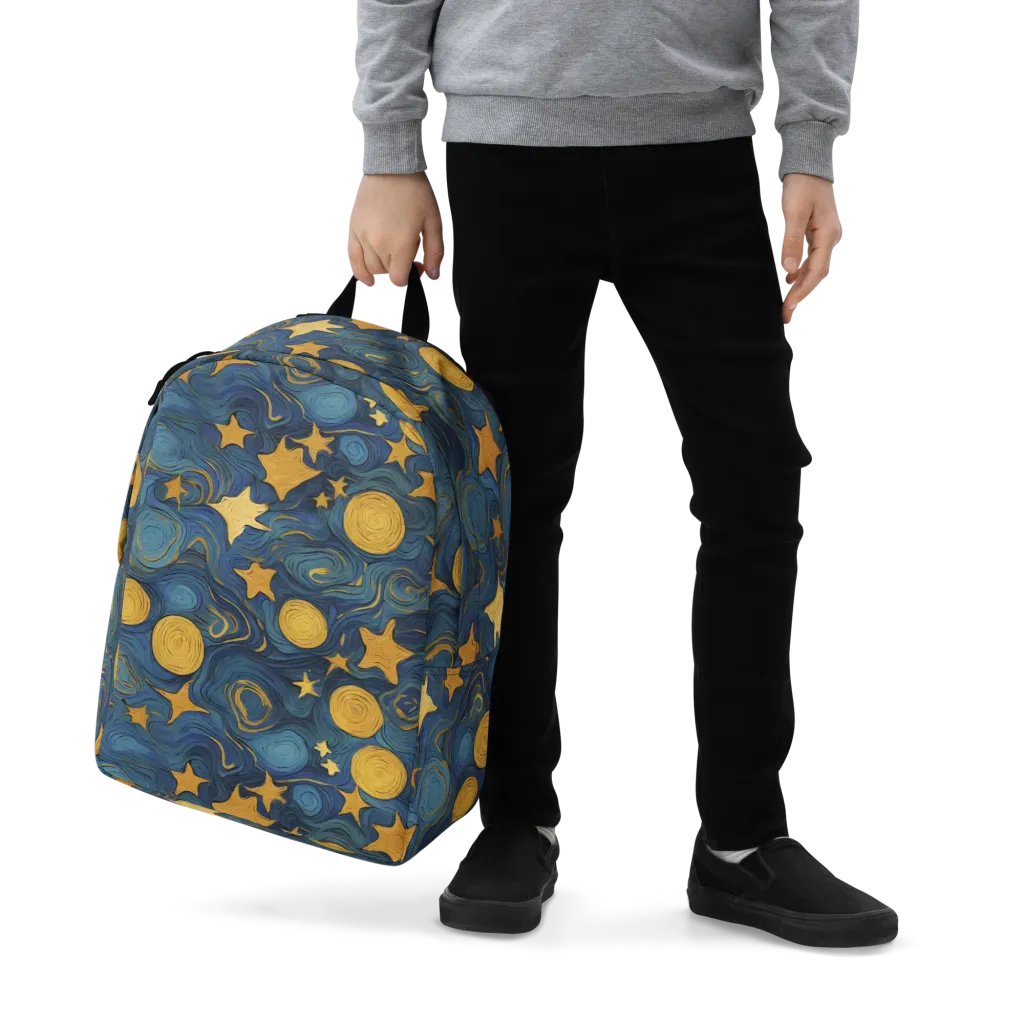 Gilded Galaxy on Minimalist Backpack — Zoomed-in