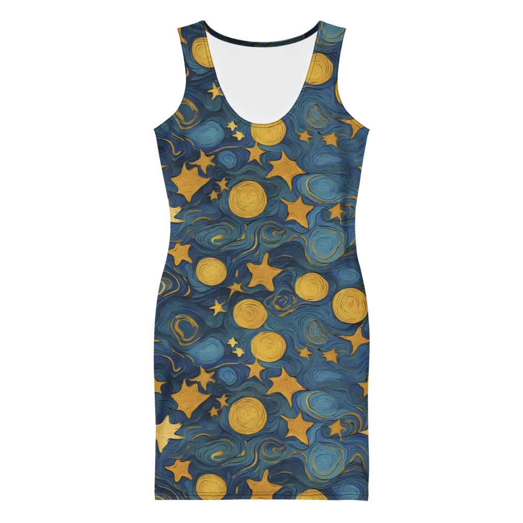 Gilded Galaxy on Bodycon Dress — Front