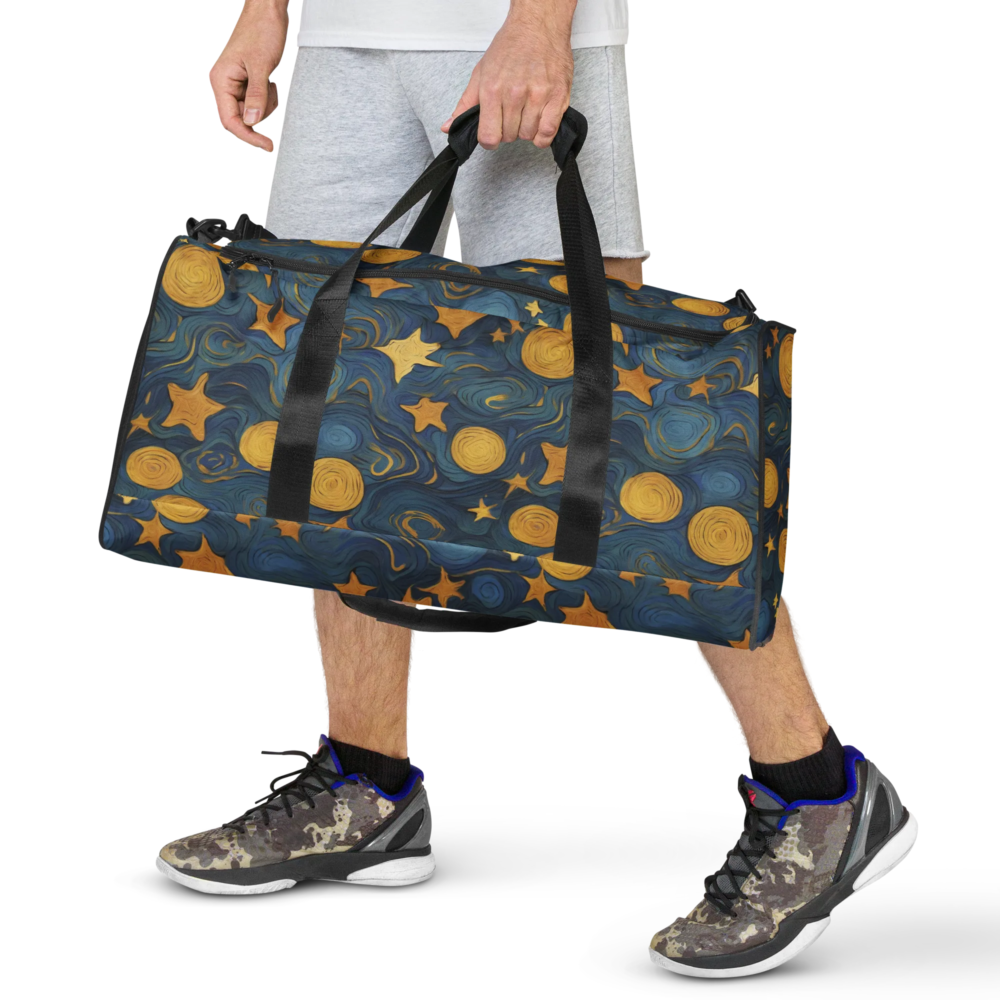 Gilded Galaxy on Duffle Bag — Front