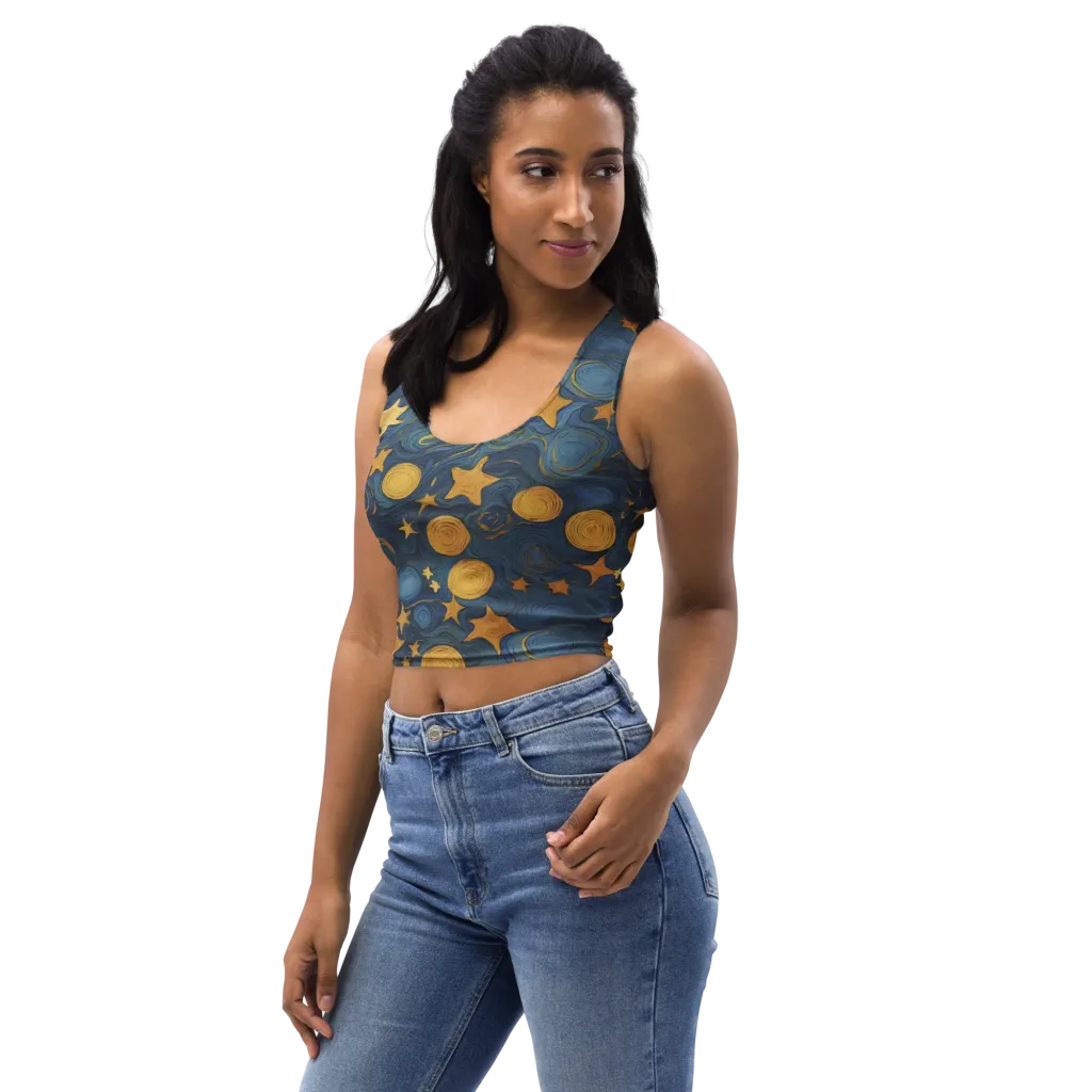 Gilded Galaxy on Crop Top — Left Front