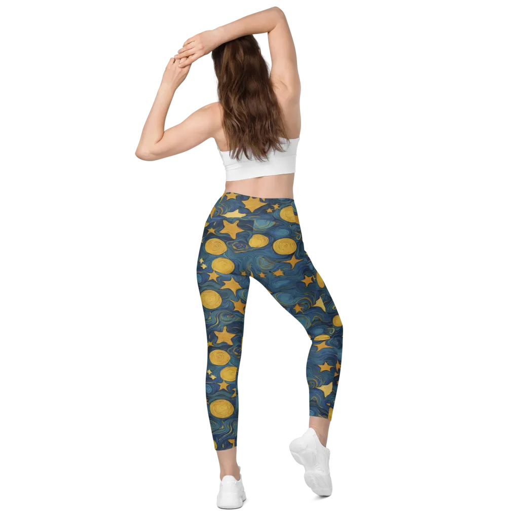 Gilded Galaxy on Leggings with Pockets — Back