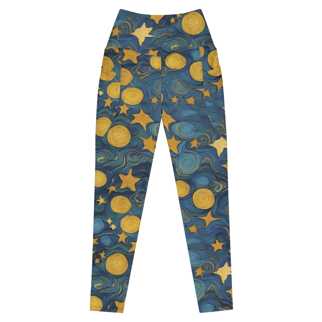 Gilded Galaxy on Leggings with Pockets — Front
