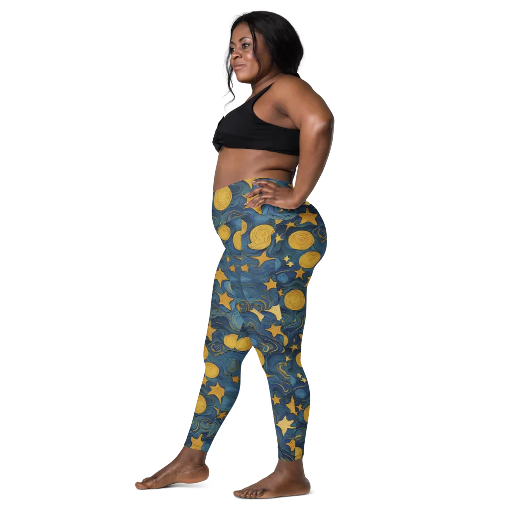 Gilded Galaxy on Leggings with Pockets — Left