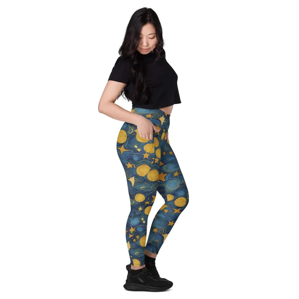 Gilded Galaxy on Leggings with Pockets — Right