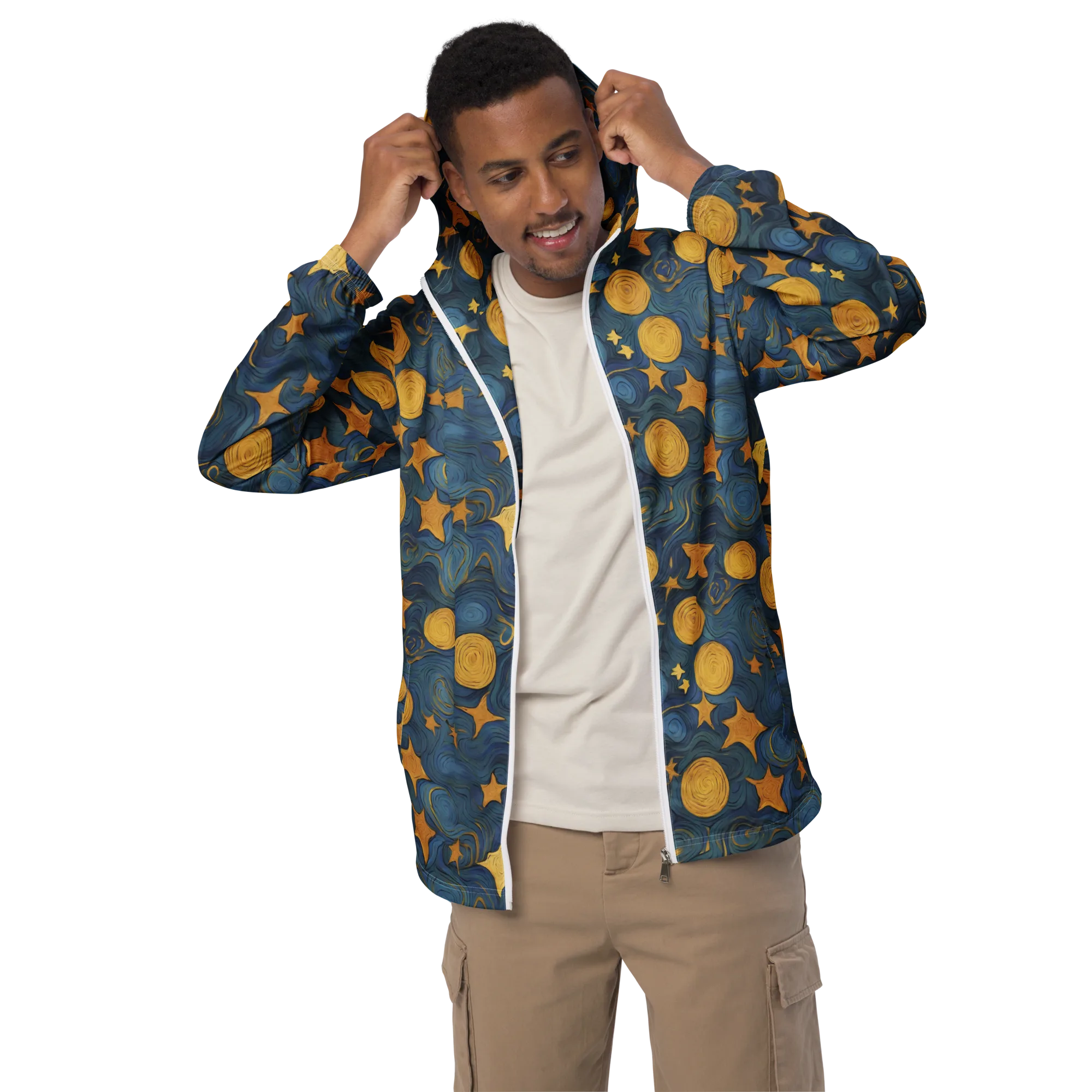 Gilded Galaxy on Men's Windbreaker — Front