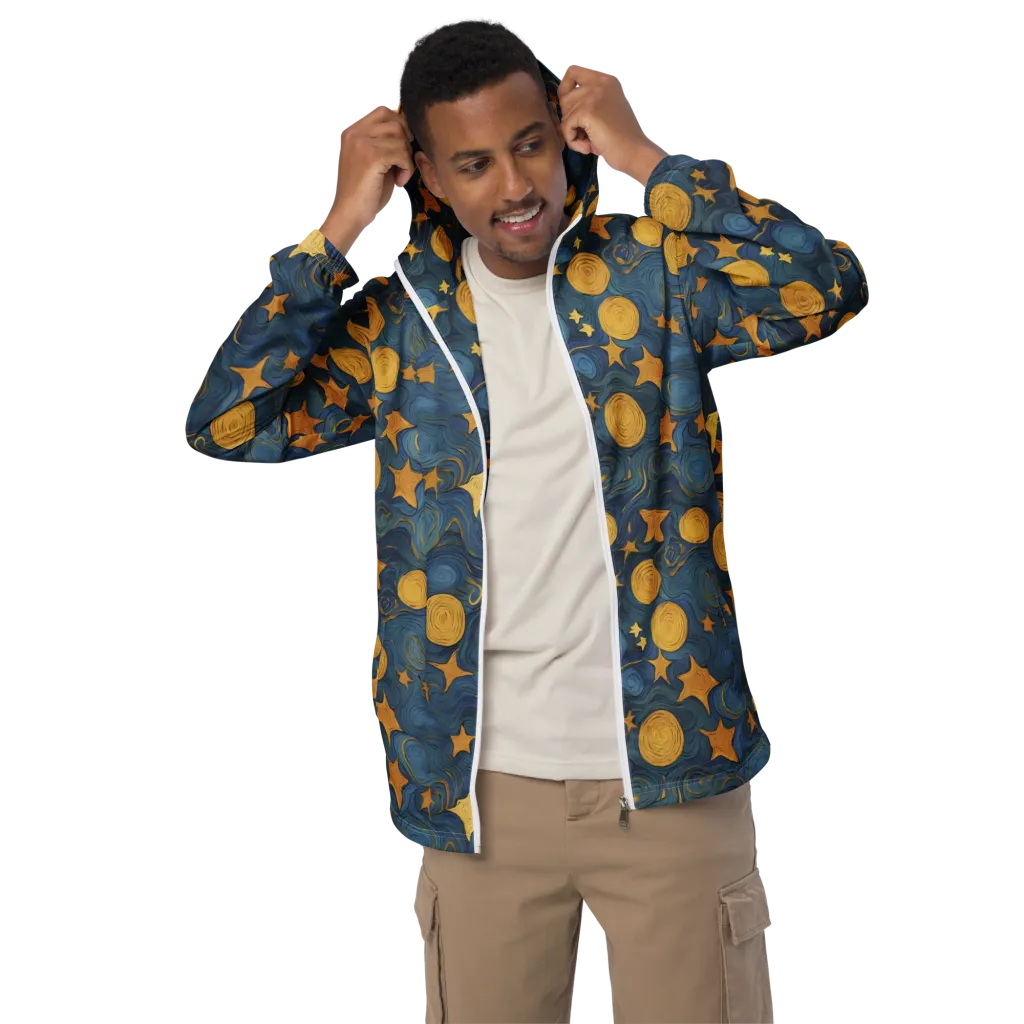 Gilded Galaxy on Men's Windbreaker — Front