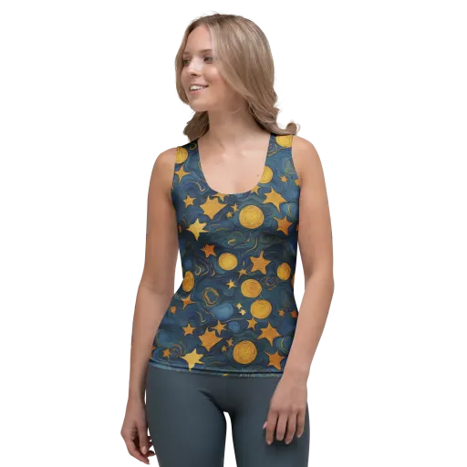 Gilded Galaxy on a Women's Tank Top