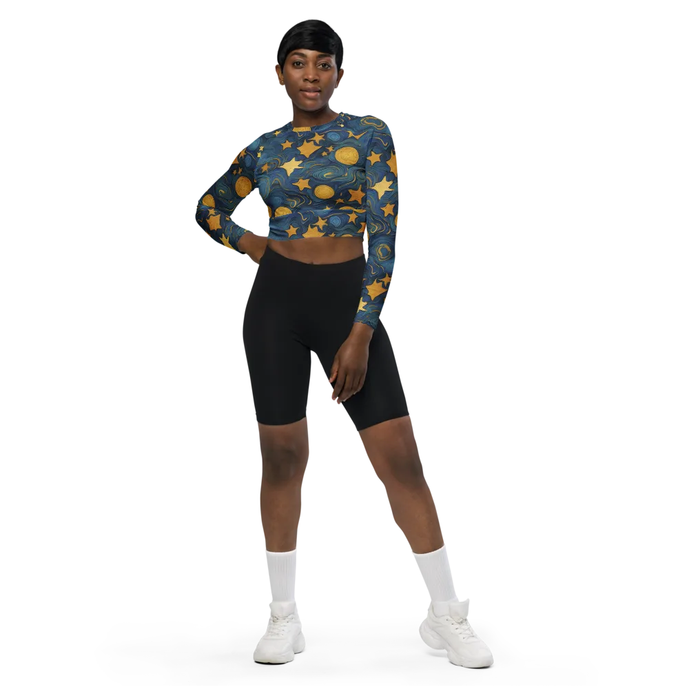 Gilded Galaxy on Long Sleeve Crop Top — Front