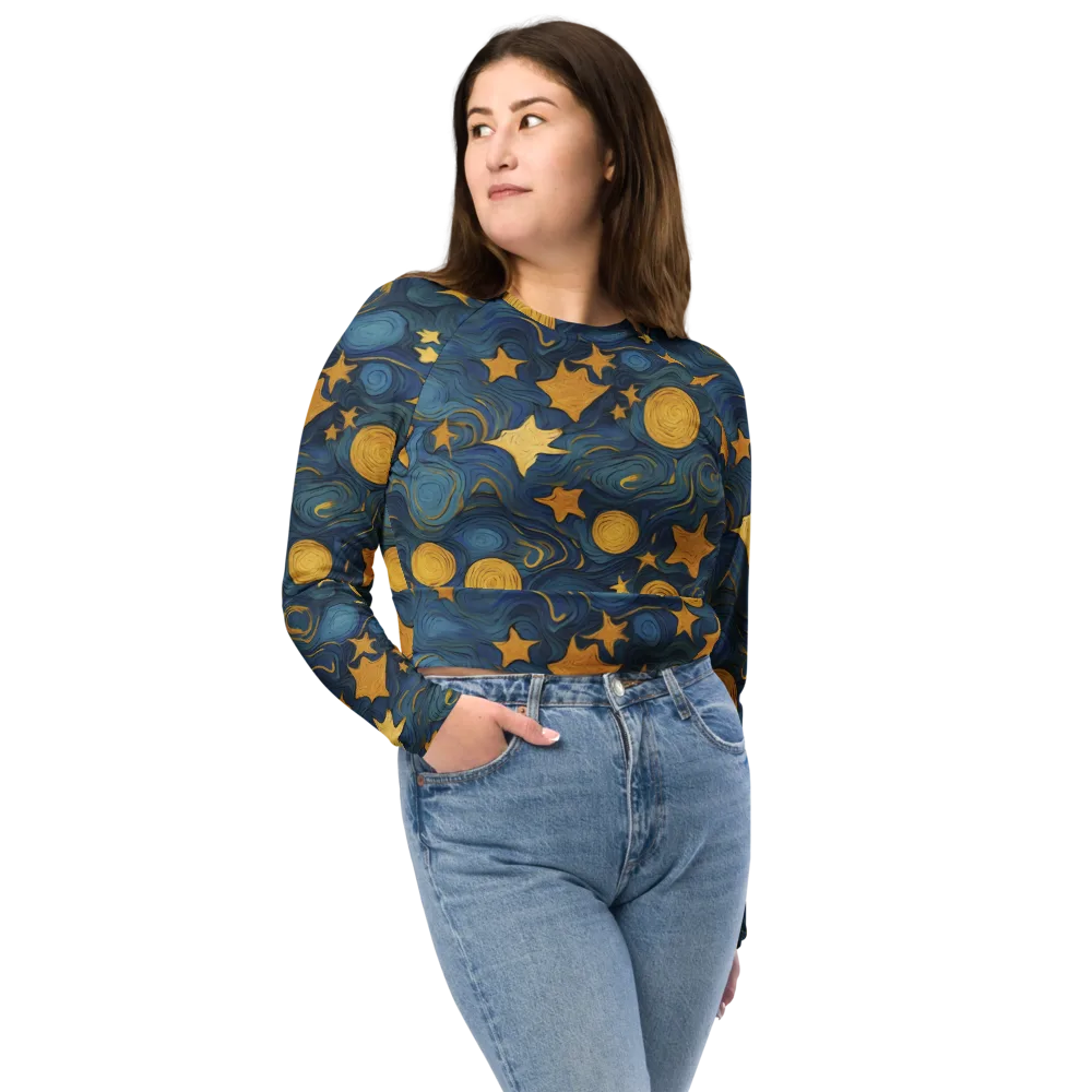 Gilded Galaxy on Long Sleeve Crop Top — Front