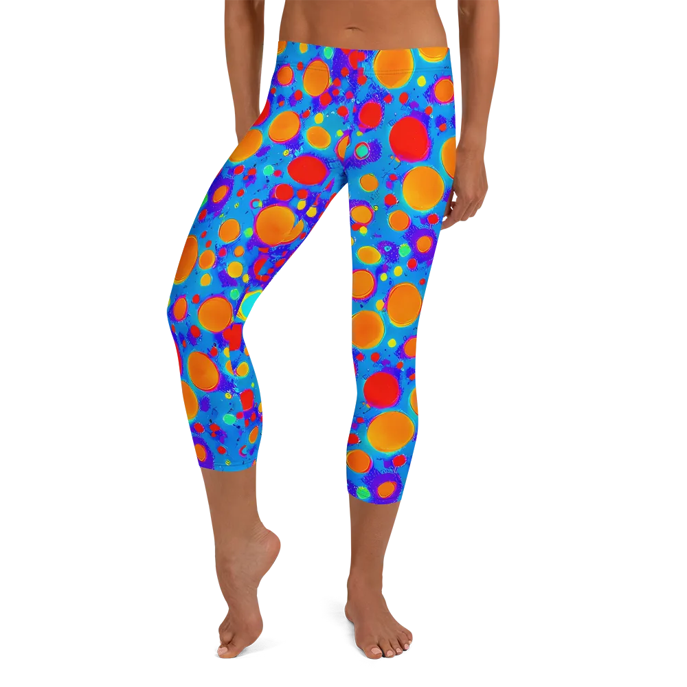 Chromatic Bubblebath on Capri Leggings — Front