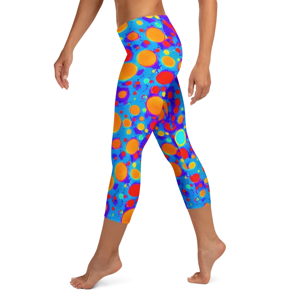 Chromatic Bubblebath on Capri Leggings — Left