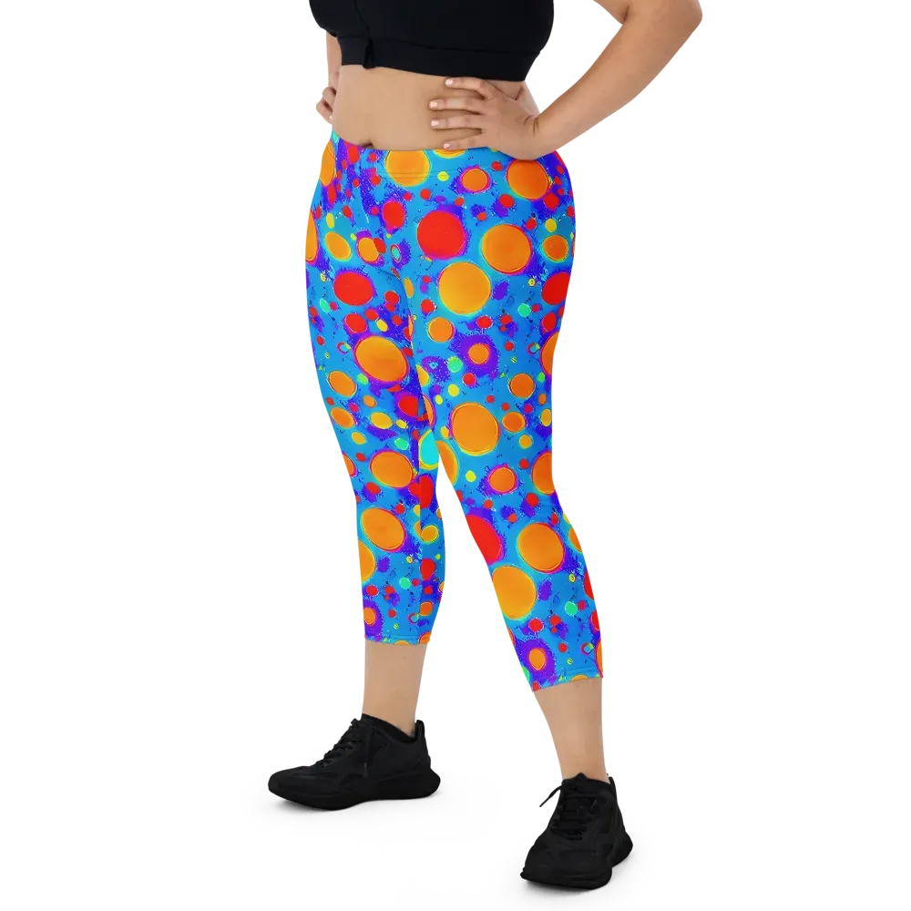 Chromatic Bubblebath on Capri Leggings — Front