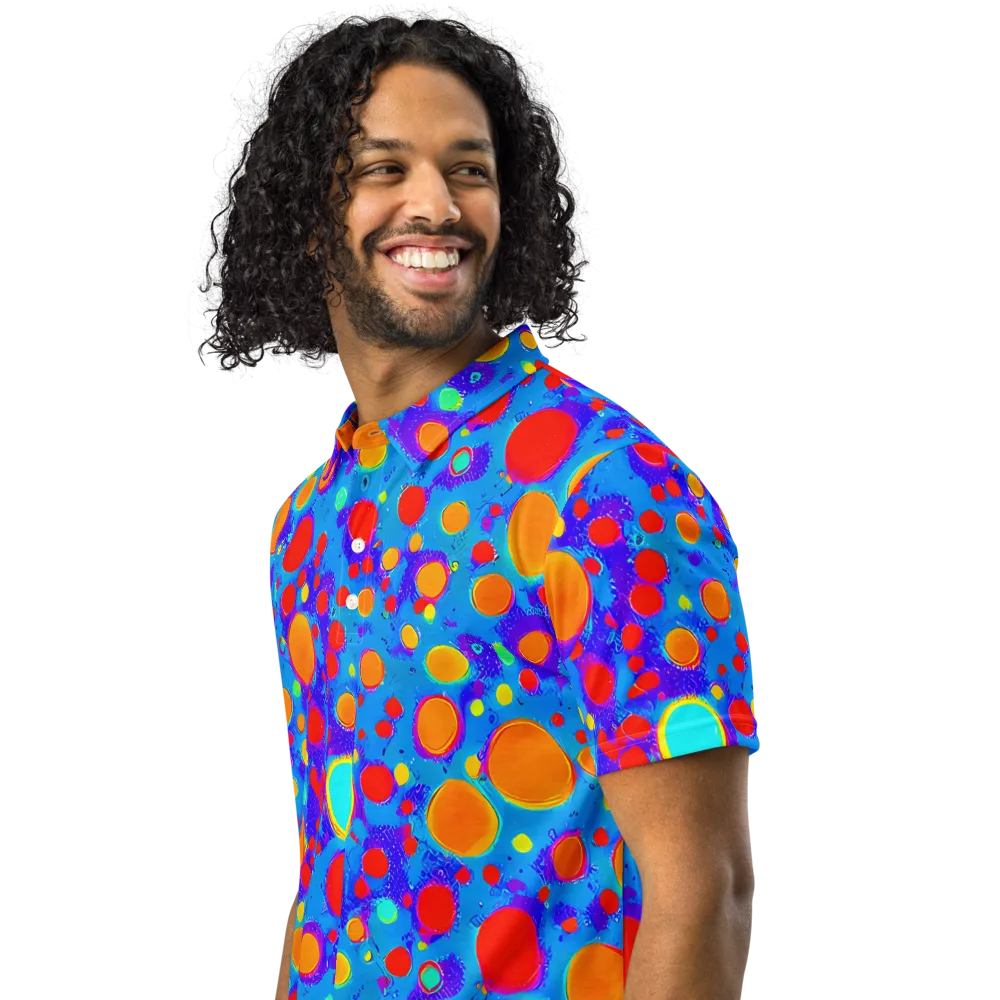 Chromatic Bubblebath on Men's Slim Fit Polo Shirt — Left Front