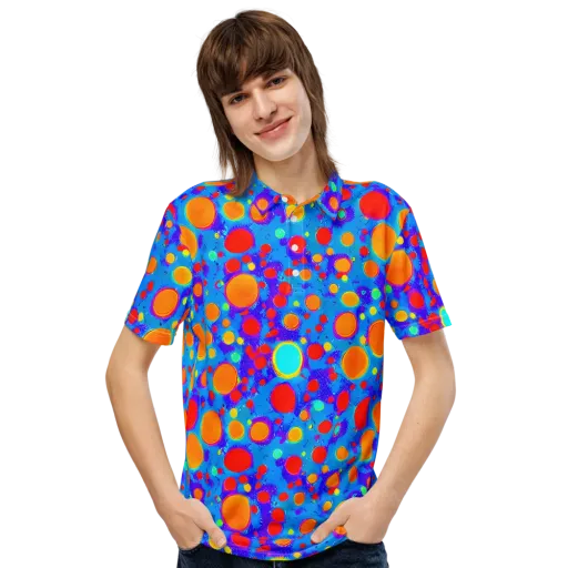 Chromatic Bubblebath on a Men's Slim Fit Polo Shirt