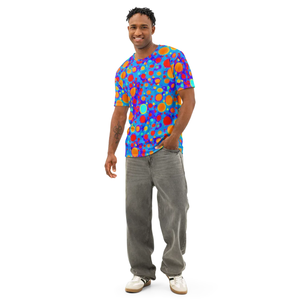 Chromatic Bubblebath on Men's Cotton Crew Neck T-Shirt — Front