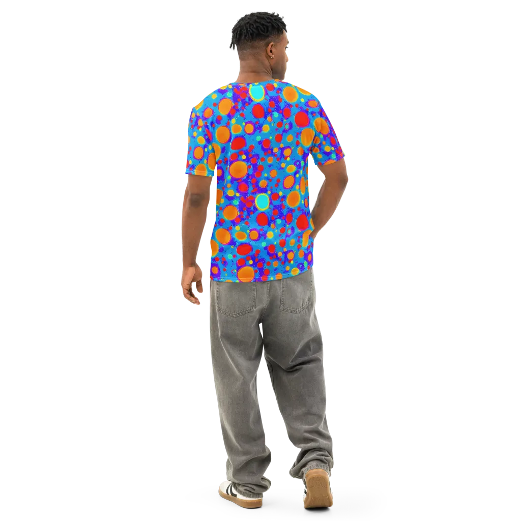 Chromatic Bubblebath on Men's Cotton Crew Neck T-Shirt — Back