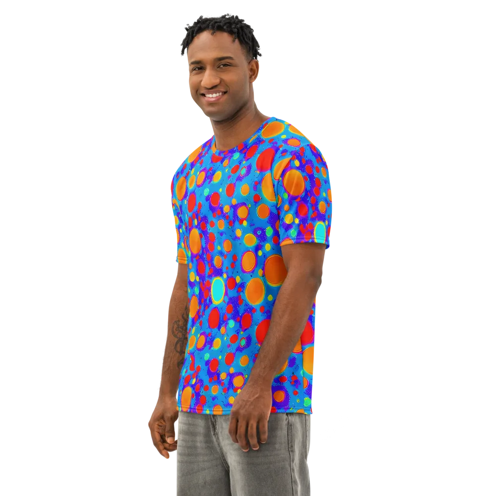 Chromatic Bubblebath on Men's Cotton Crew Neck T-Shirt — Left Front