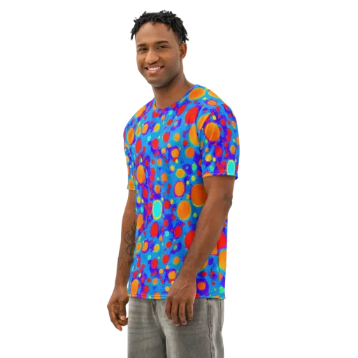Chromatic Bubblebath on a Men's Cotton Crew Neck T-Shirt