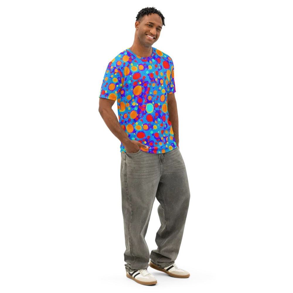 Chromatic Bubblebath on Men's Cotton Crew Neck T-Shirt — Right Front