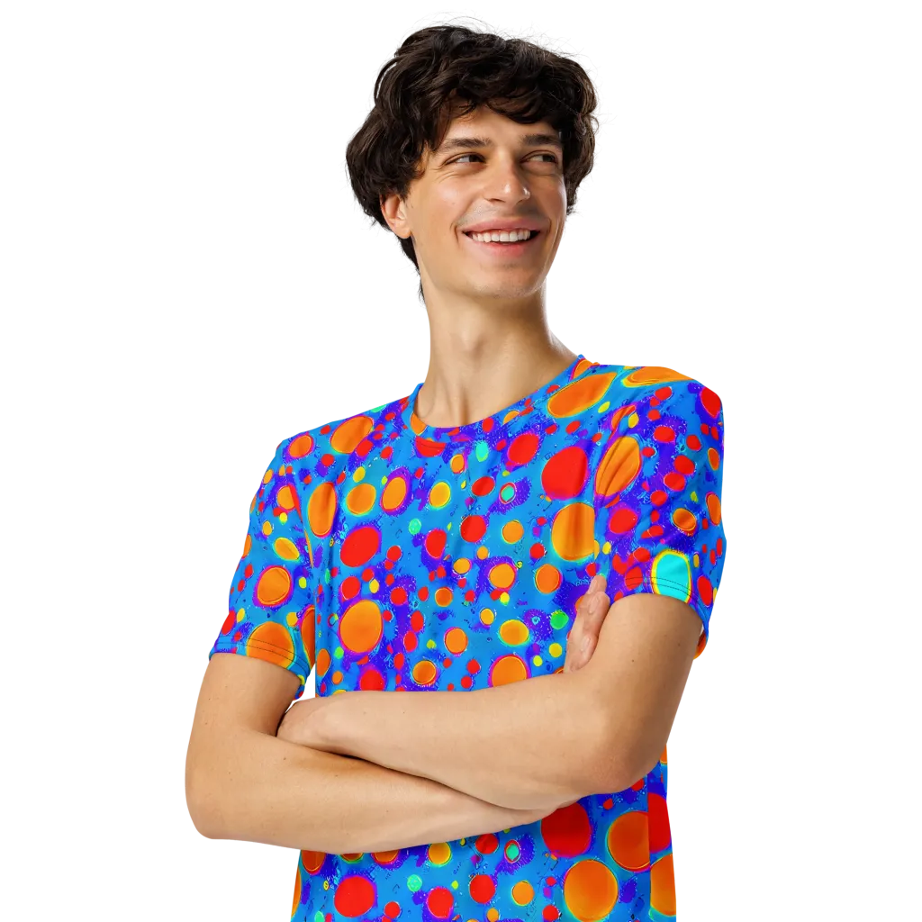 Chromatic Bubblebath on Men's Crew Neck T-Shirt — Left Front