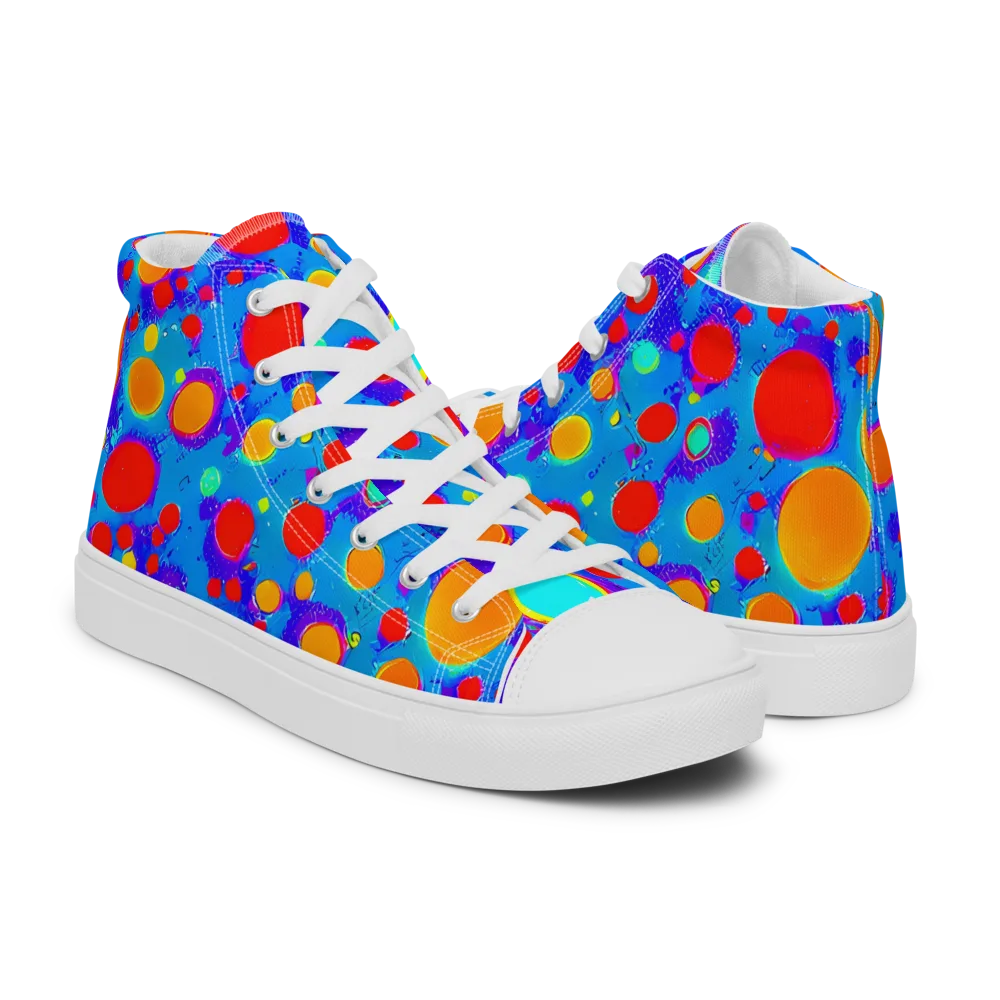 Chromatic Bubblebath on Men's High Top Canvas Shoes — Right