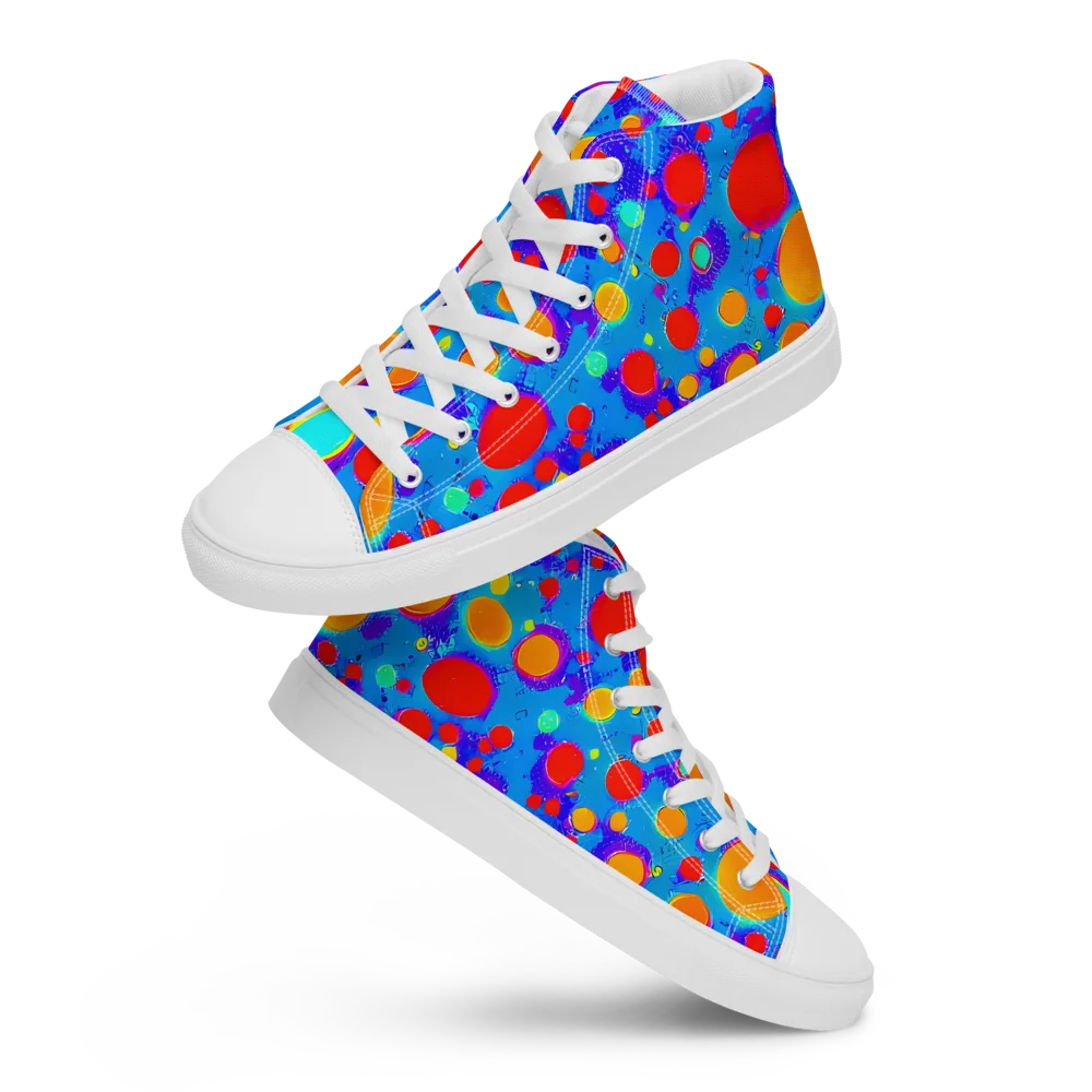 Chromatic Bubblebath on Men's High Top Canvas Shoes — Front