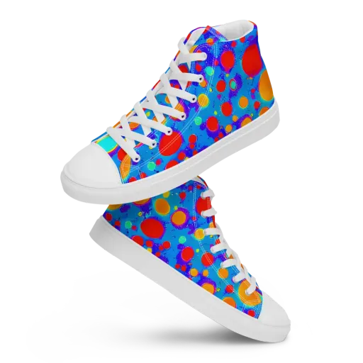Chromatic Bubblebath on a Men's High Top Canvas Shoes