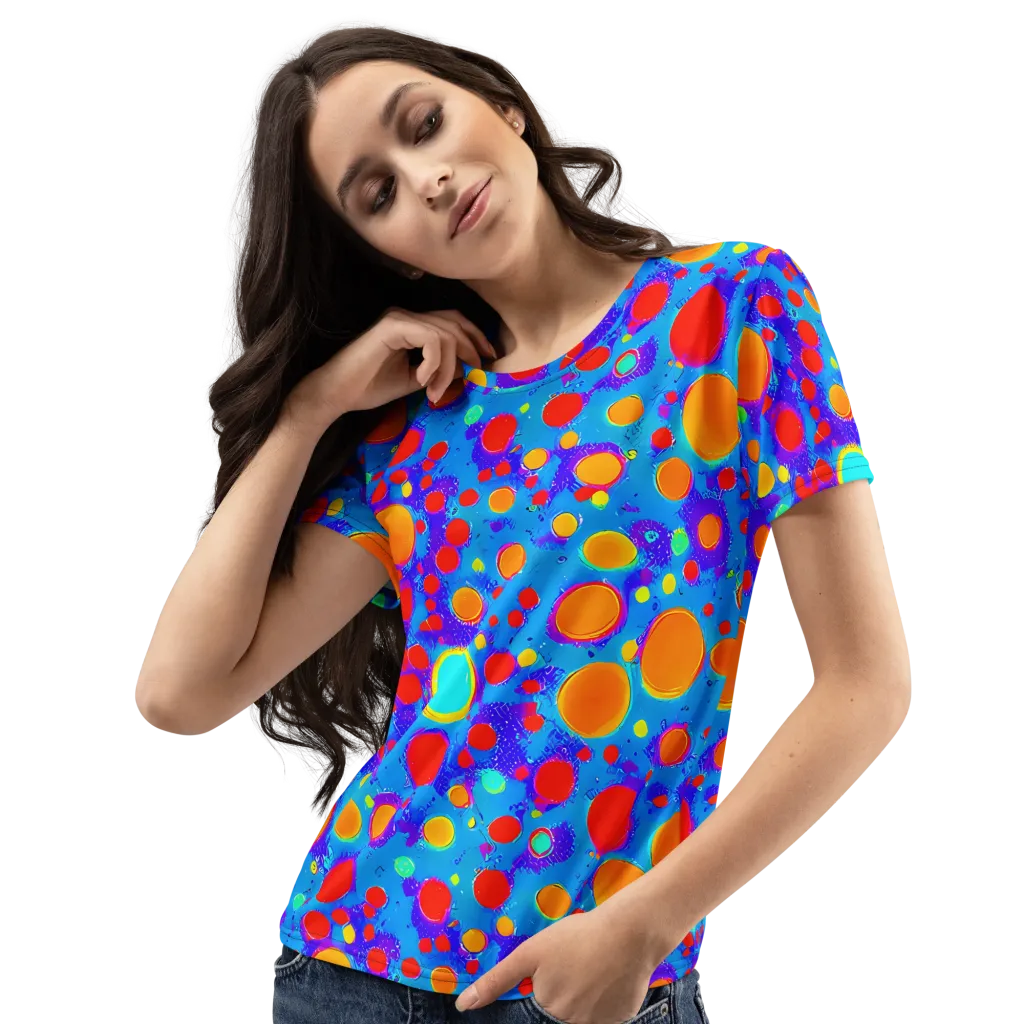 Chromatic Bubblebath on Women's Crew Neck T-Shirt — Left Front