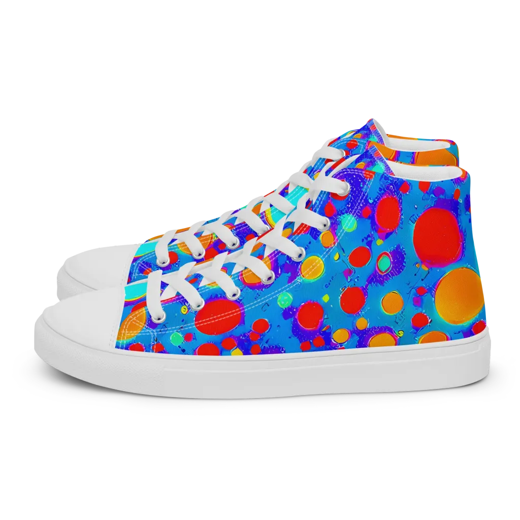 Chromatic Bubblebath on Women's High Top Canvas Shoes — Left
