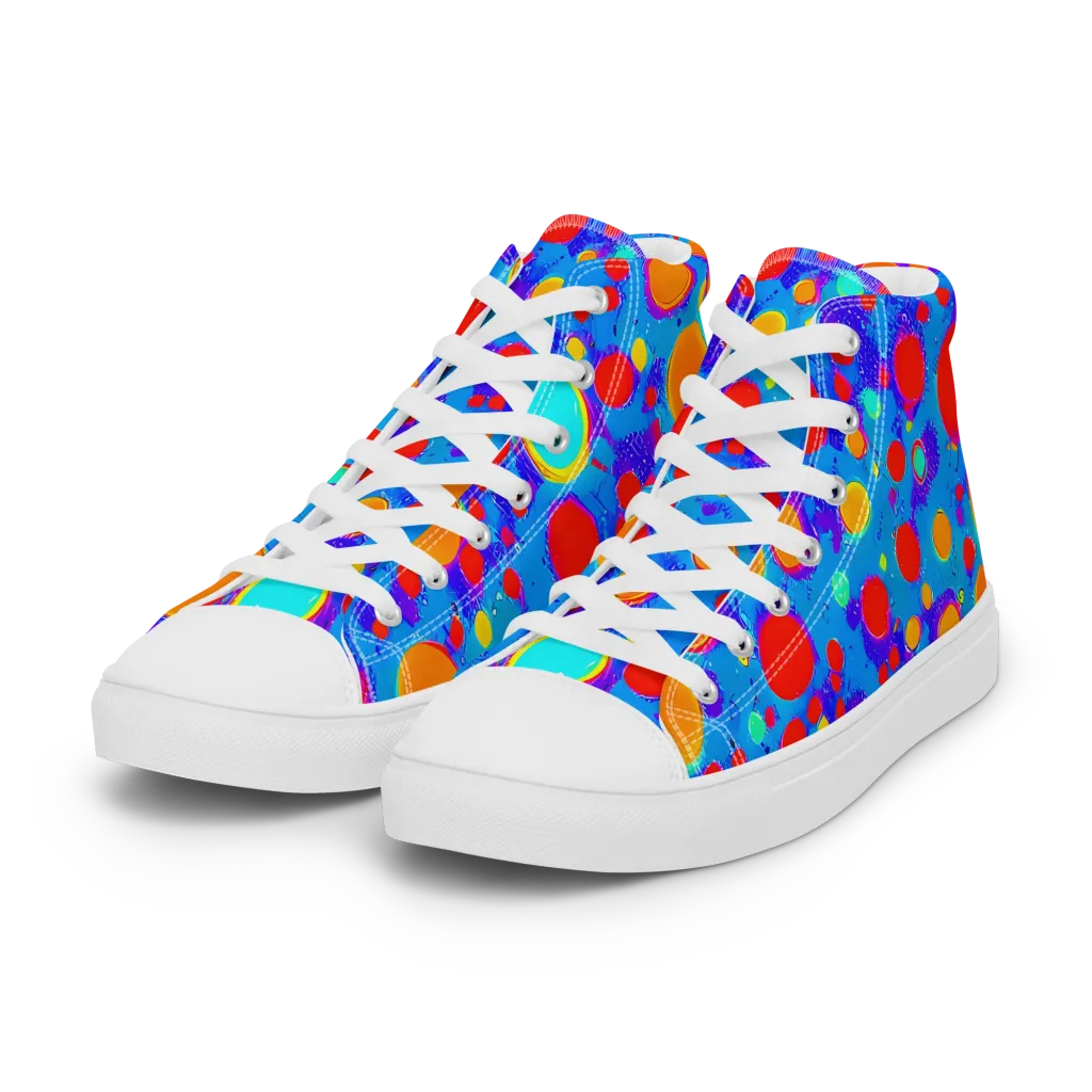 Chromatic Bubblebath on Women's High Top Canvas Shoes — Left Front