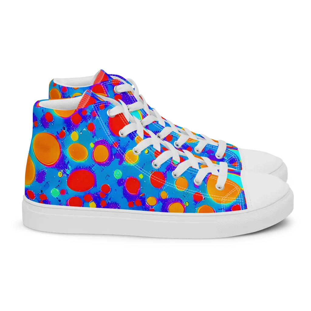 Chromatic Bubblebath on Women's High Top Canvas Shoes — Right