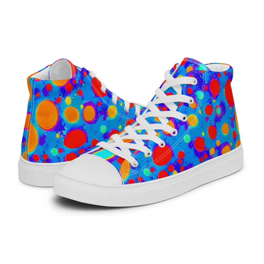 Chromatic Bubblebath on Women's High Top Canvas Shoes — Left