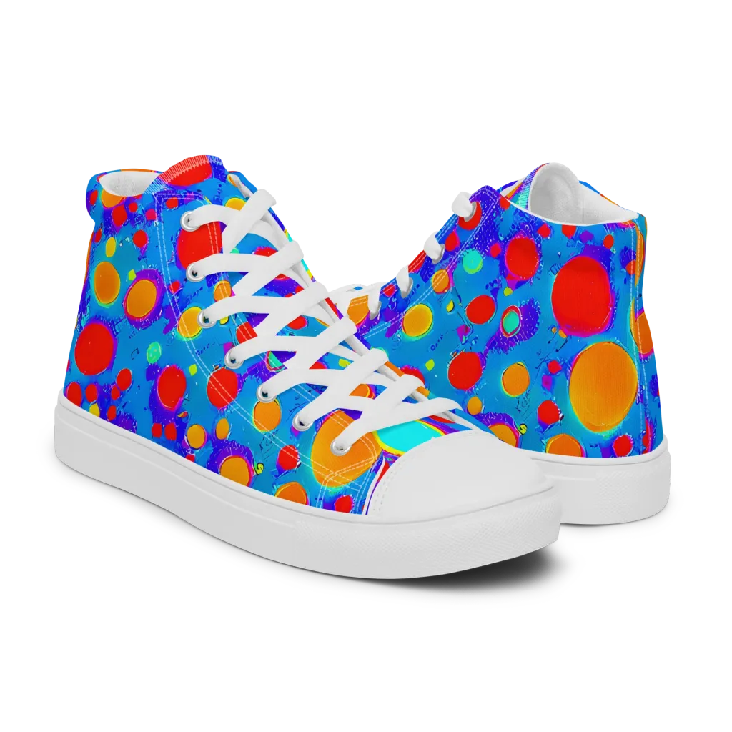 Chromatic Bubblebath on Women's High Top Canvas Shoes — Right