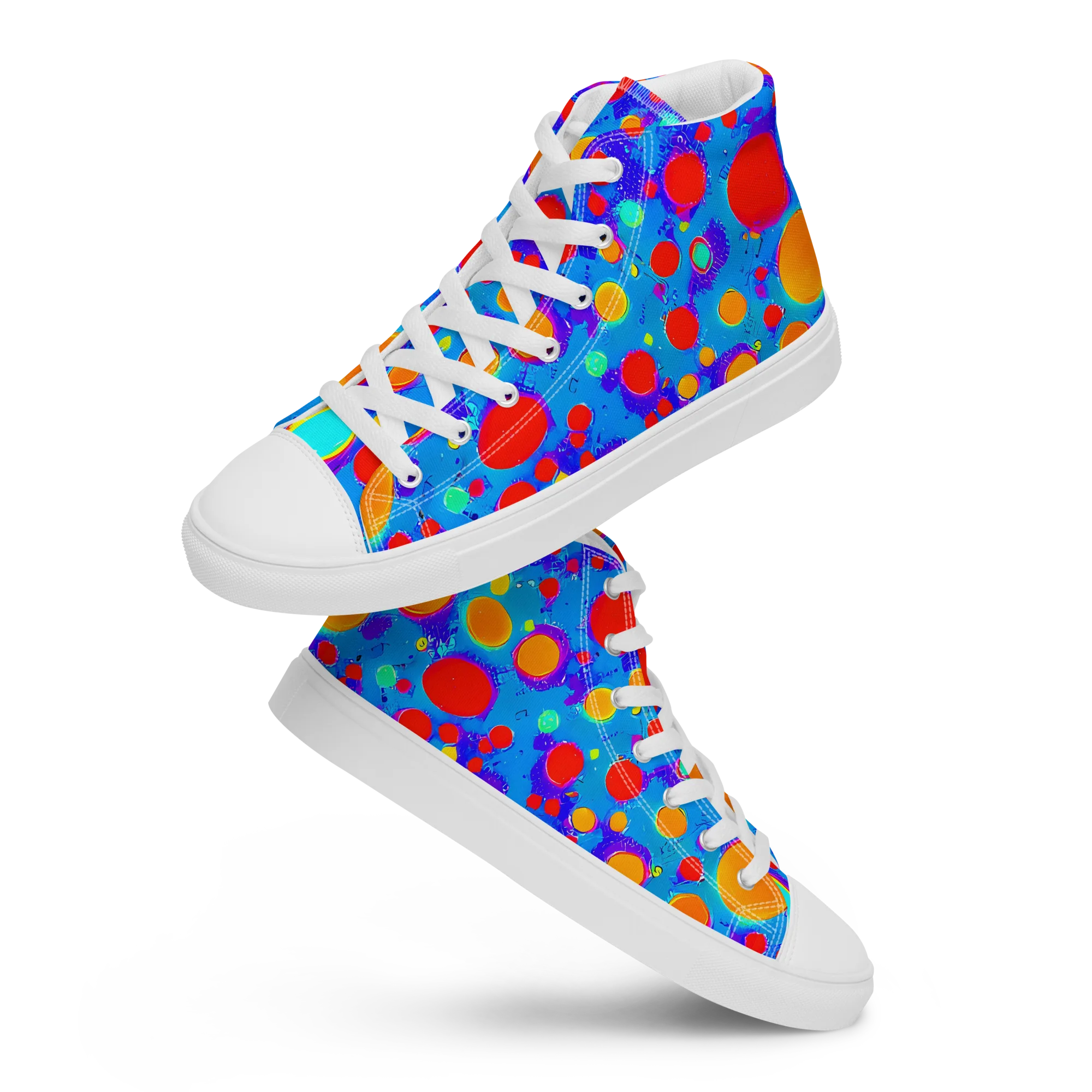 Chromatic Bubblebath on Women's High Top Canvas Shoes — Front
