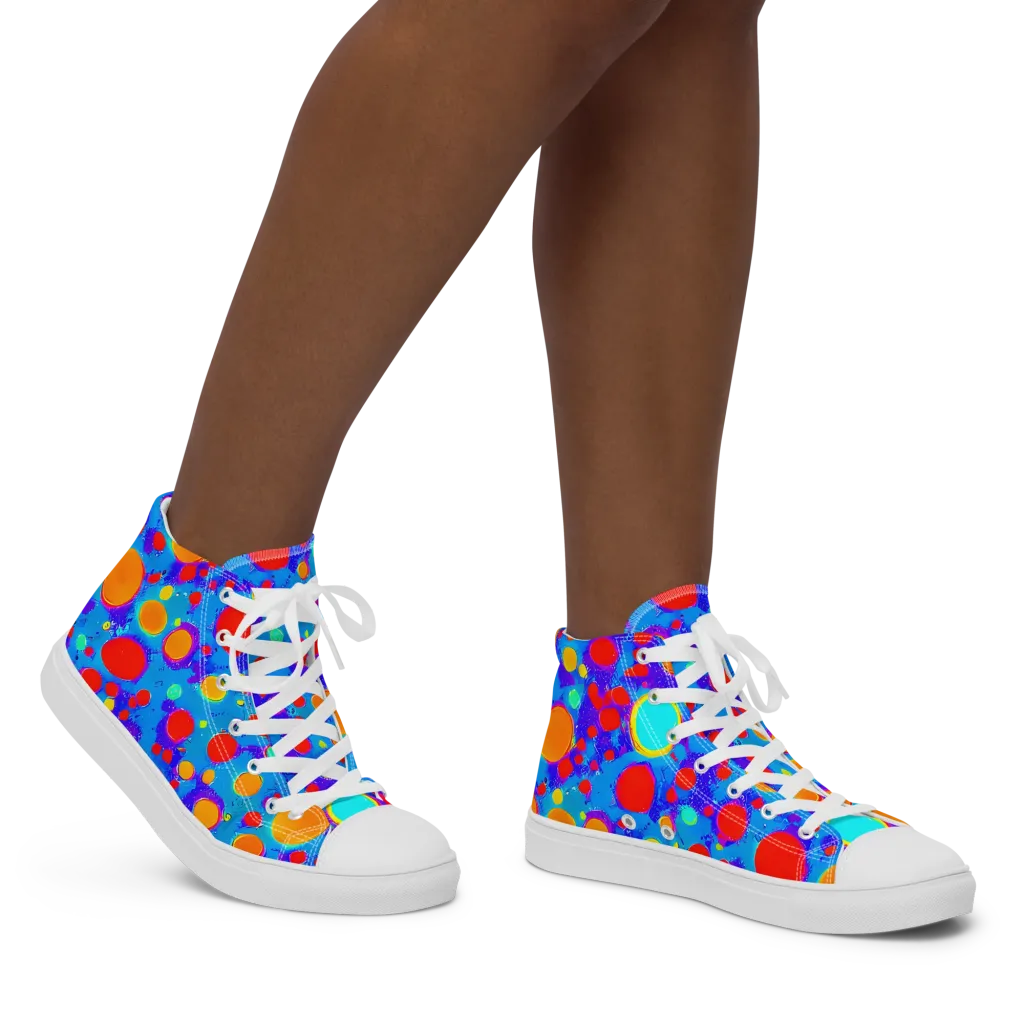 Chromatic Bubblebath on Women's High Top Canvas Shoes — Right