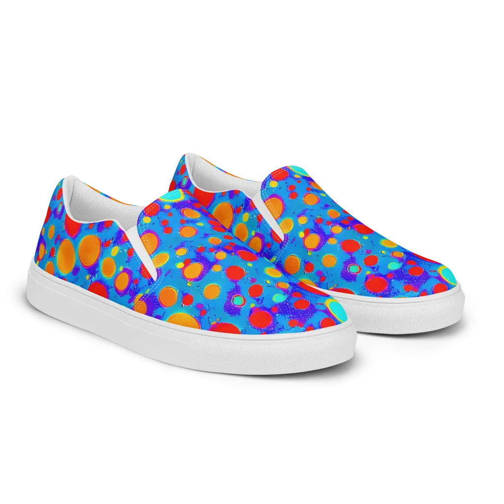 Chromatic Bubblebath on Men's Slip-On Canvas Shoes — Right Front