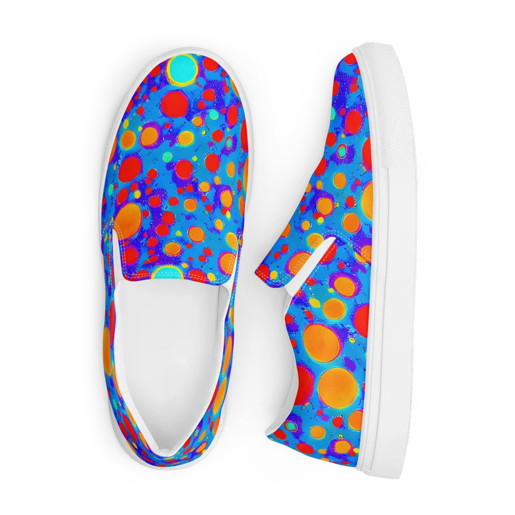 Chromatic Bubblebath on Men's Slip-On Canvas Shoes — Front