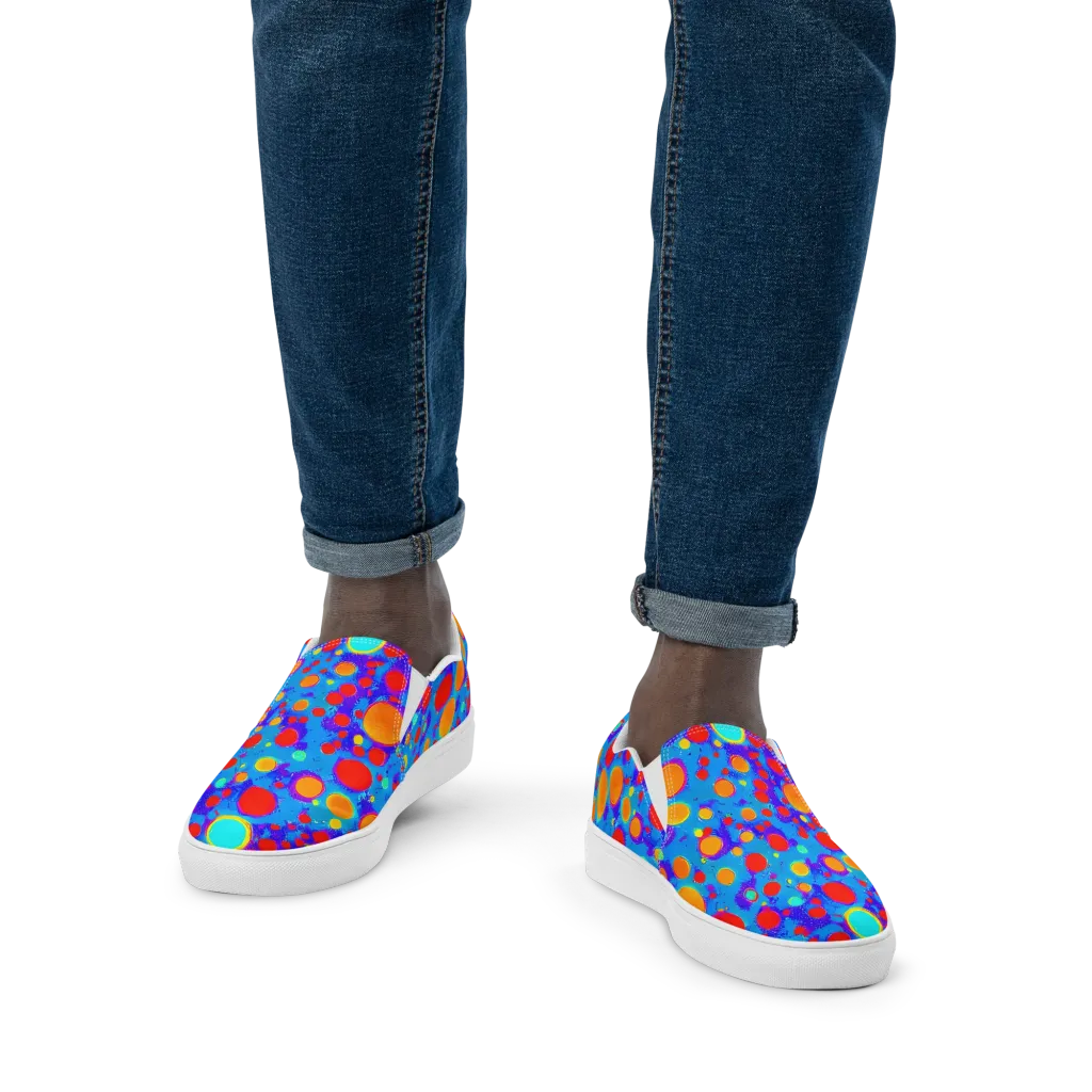 Chromatic Bubblebath on Men's Slip-On Canvas Shoes — Front