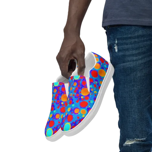 Chromatic Bubblebath on a Men's Slip-On Canvas Shoes
