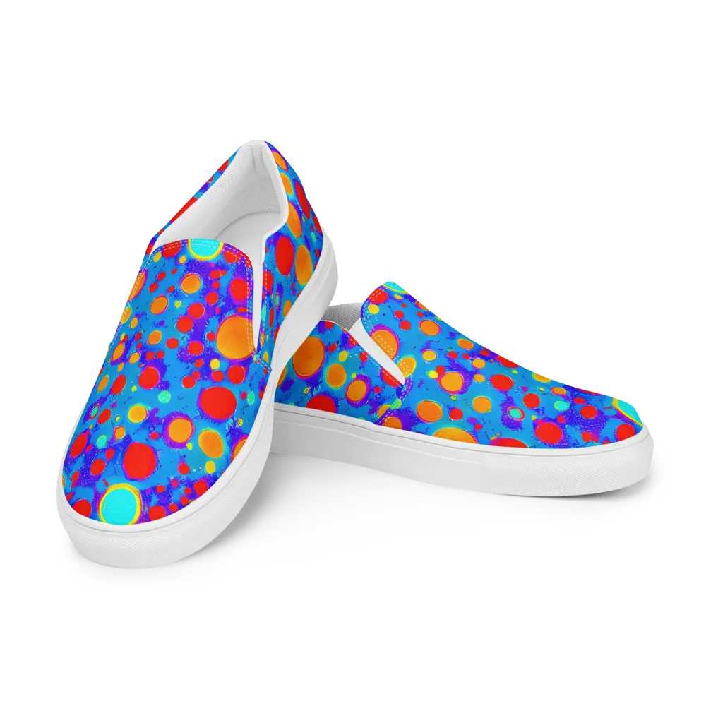 Chromatic Bubblebath on Women's Slip-On Canvas Shoes — Left Front